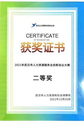 “航运e家”荣获2021武汉市人力资源服务业创新创业大赛二等奖